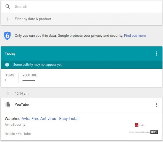 Privacy Google My Activity displays collected data Avira Blog