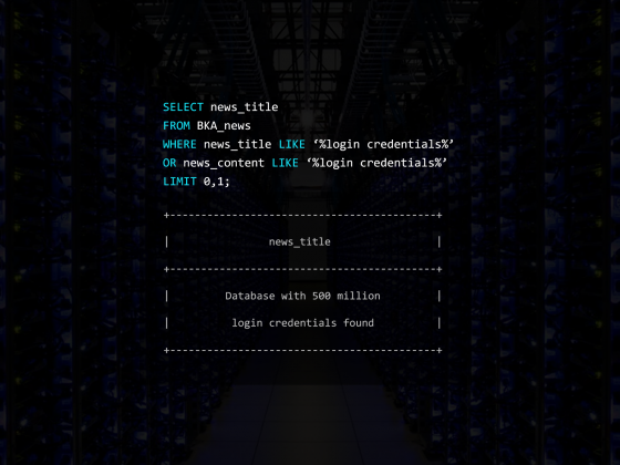 Database with 500 million login credentials found - says the BKA
