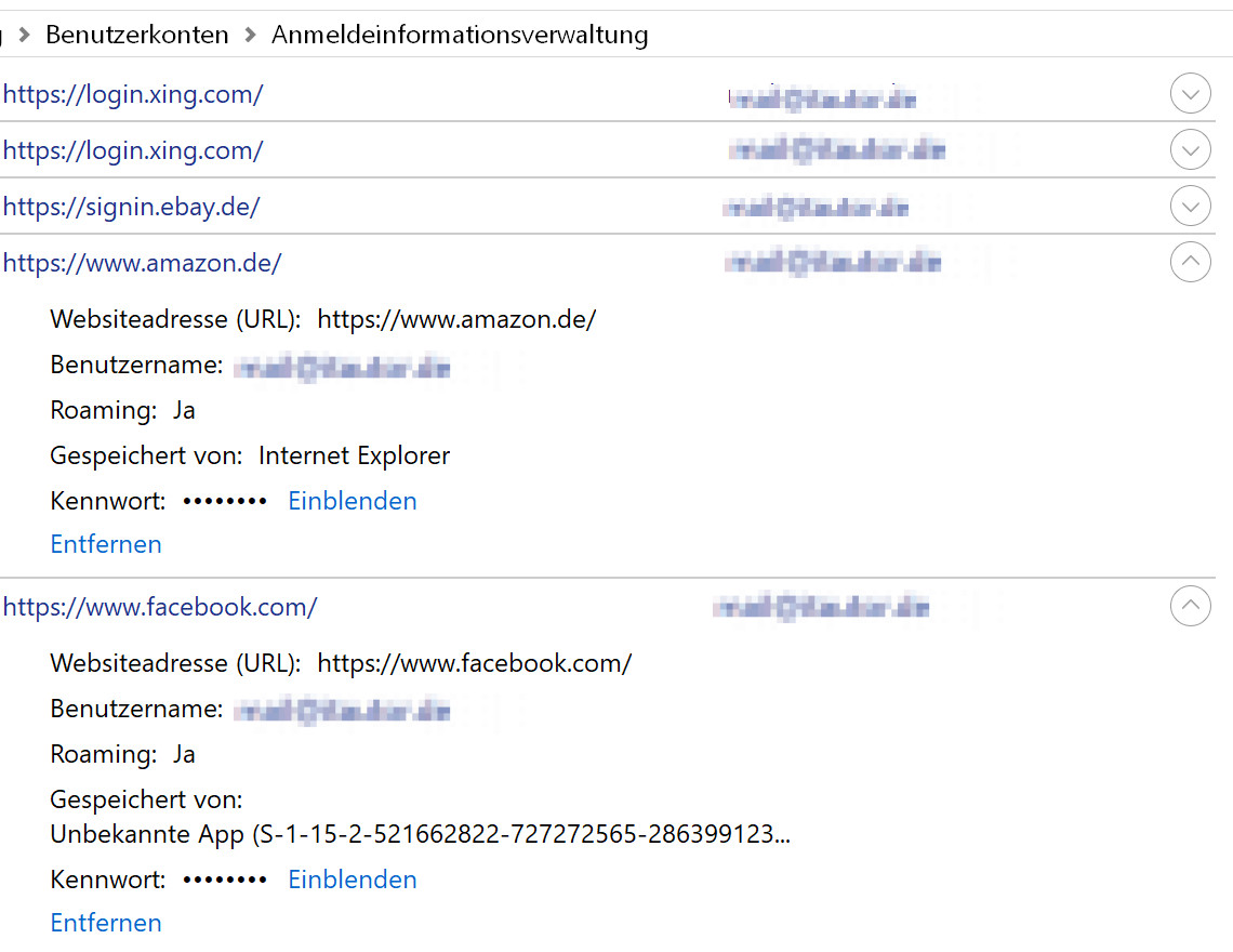 Praktisch und gefährlich zugleich: Windows speichert Ihre Internetpasswörter. Jeder, der Ihr Windows-Passwort kennt, kann darauf zugreifen. Praktisch und gefährlich zugleich: Windows speichert Ihre Internetpasswörter. Jeder, der Ihr Windows-Passwort kennt, kann darauf zugreifen.