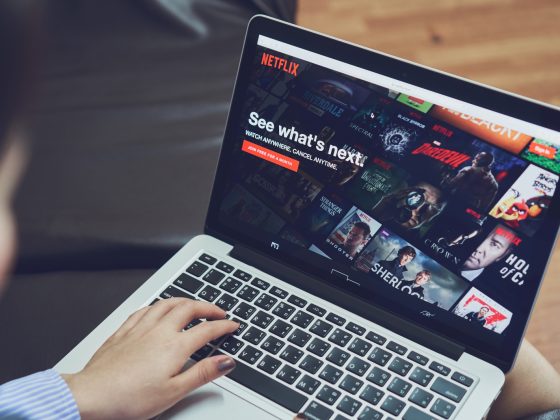 Netflix app on laptop screen