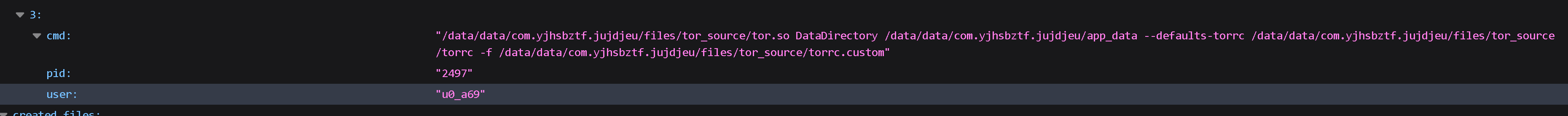 Figure 8: Process initiating a Tor network connection Figure 8: Process initiating a Tor network connection