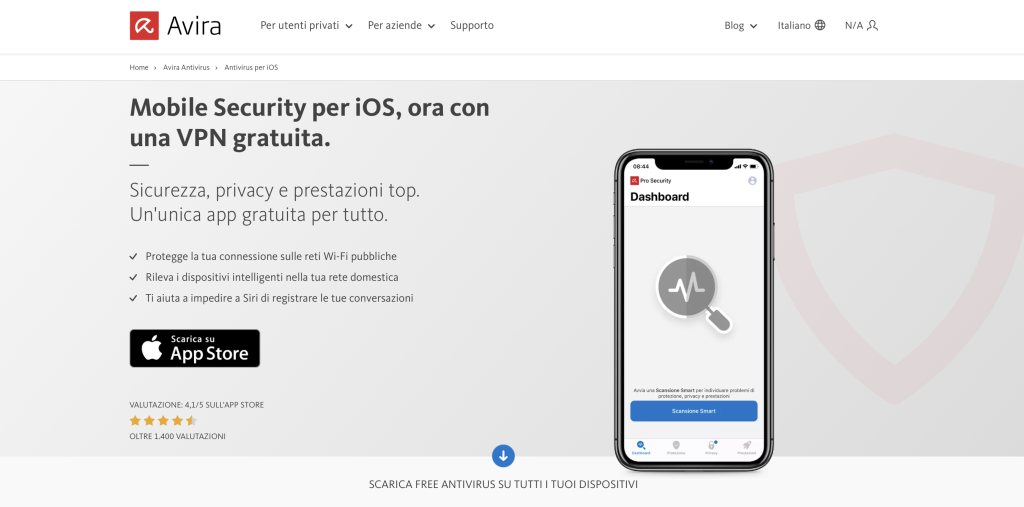 Avira Free Mobile Security per iOS