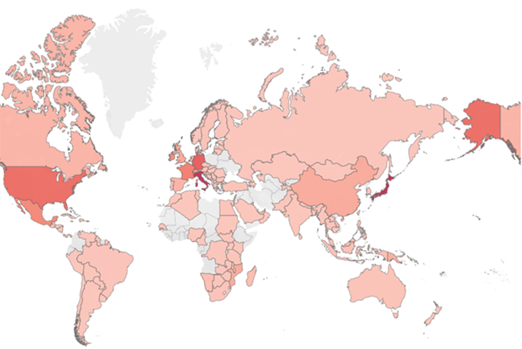 Figure 13 - Emotet most attacked countries