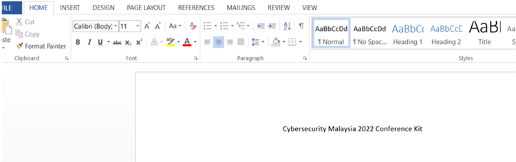 Figure 26 - NonPE Malaysia Threat, content of the document appears normal