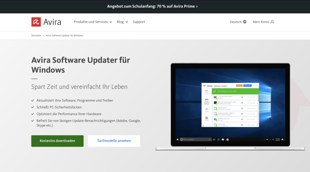Warum friert ein PC ein? Das können Sie machen, wenn es passiert Avira Software Updater für Windows