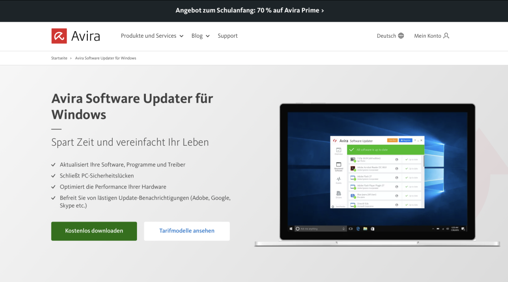 Avira Software Updater für Windows