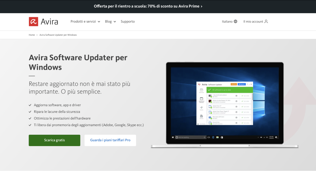 Aggiorna i tuoi driver per una maggiore sicurezza, velocità e stabilità Avira Software Updater