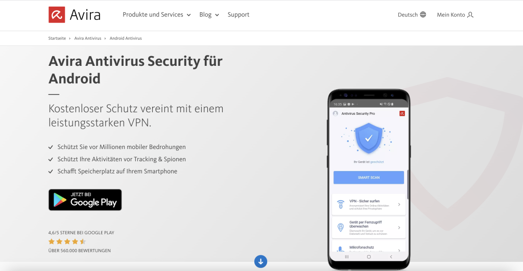 Avira Antivirus Security für Android