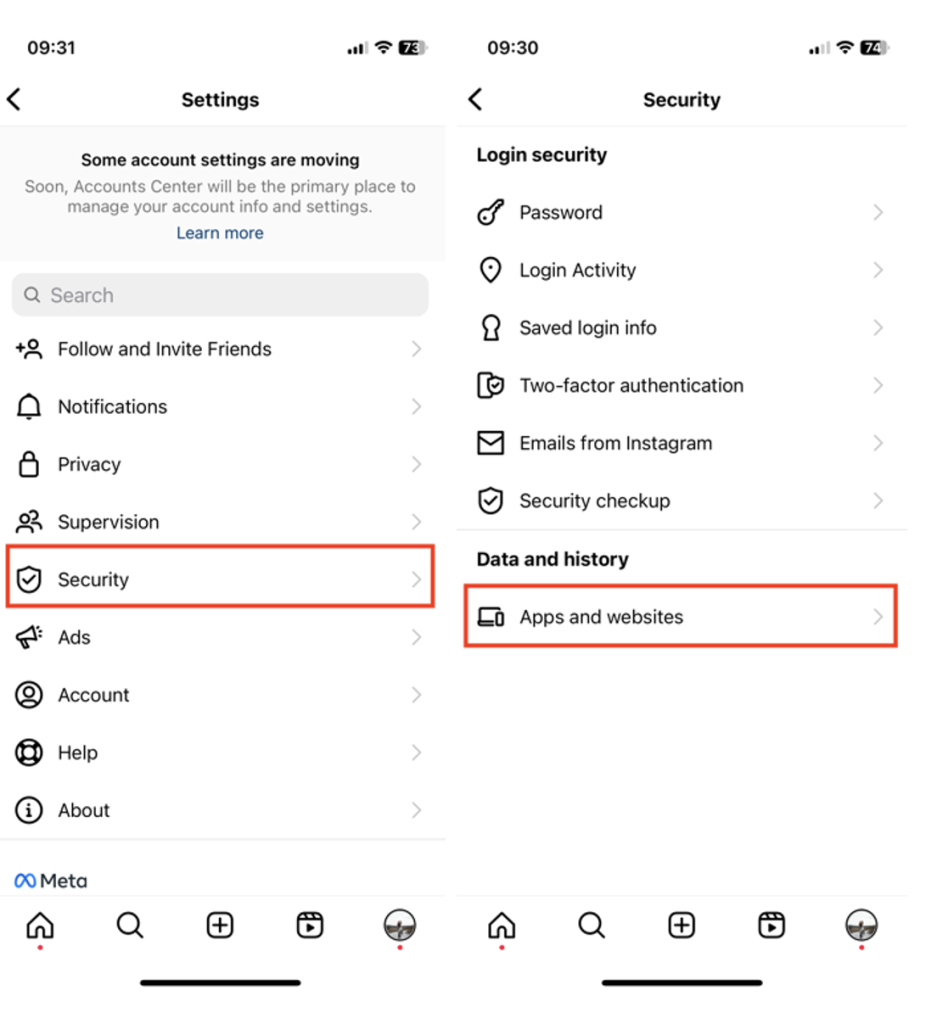 Block third-party access in your Instagram account