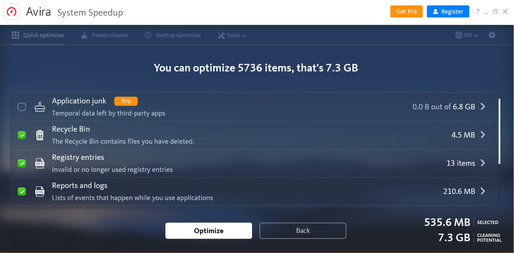 Cleanup your PC: For a zippy Windows laptop or PC Optimize your Windows laptop or PC in just a few clicks with Avira Junk Cleaner