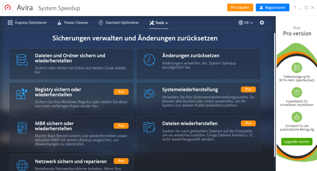 PC bereinigen: So machen Sie Ihren Windows-Laptop oder -PC richtig flott Avira System Speedup erstellt Backup