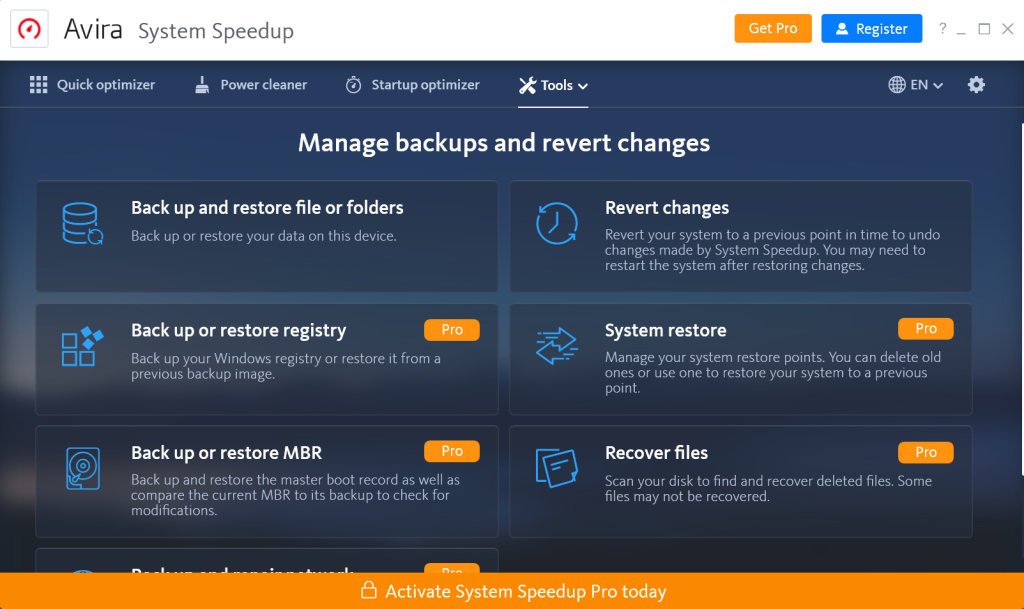 How do I recover deleted files? Avira System Speedup Pro