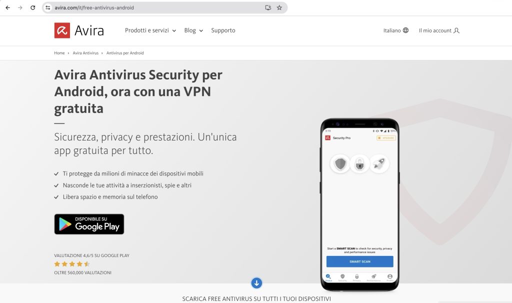 Avira Antivirus Security per Android 