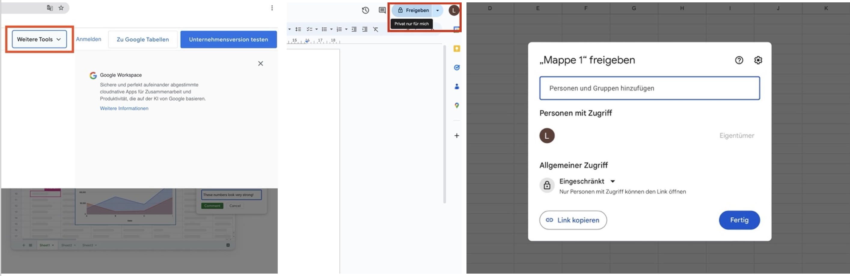 Passwortschutz für Google Docs, Sheets und Slides