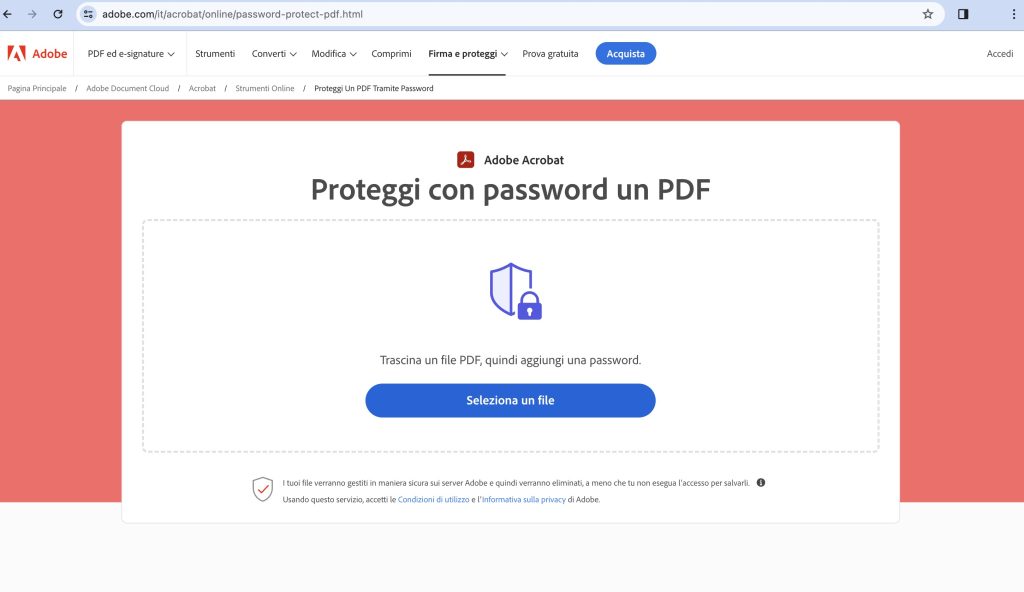 Protezione con password per Adobe Acrobat (PDF)