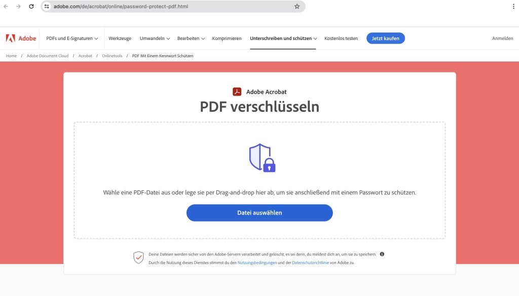 Passwortschutz für Adobe Acrobat (PDF)