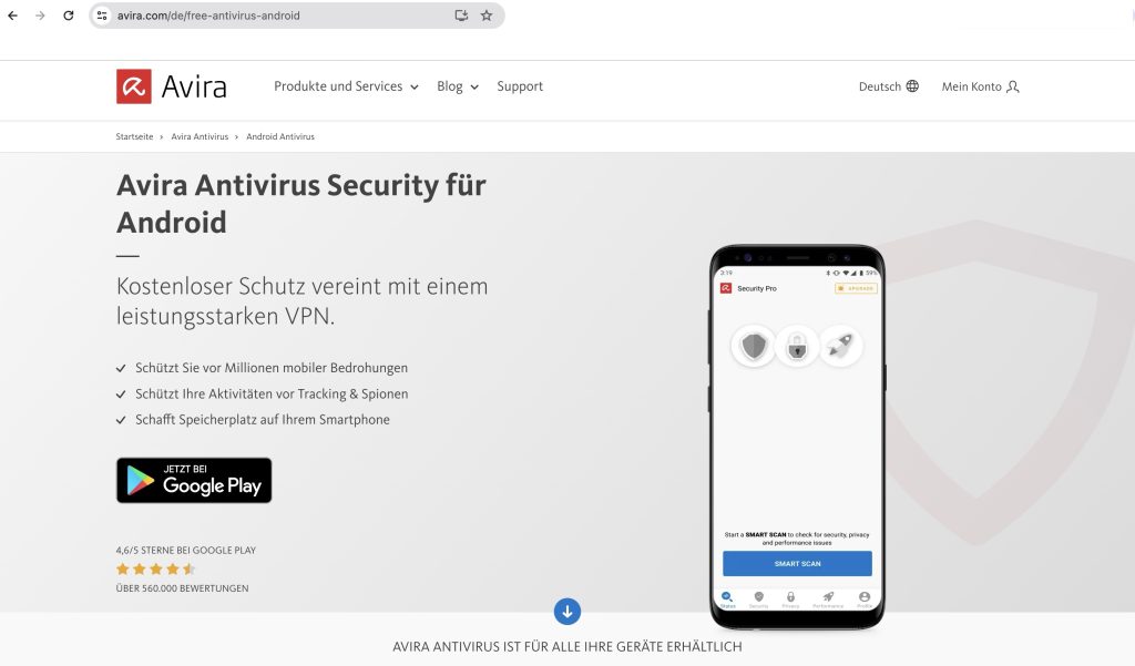 Avira Antivirus Security für Android 