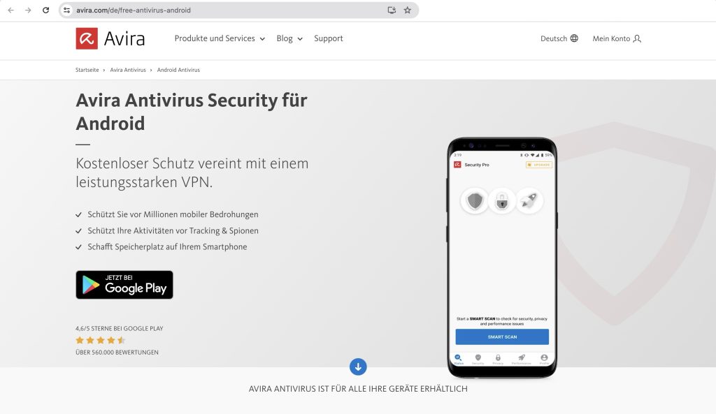 Avira Antivirus Security für Android