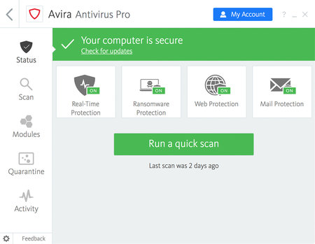 Avira Antivirus Pro Screenshot