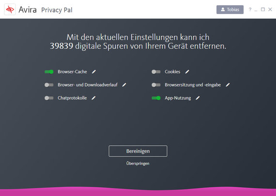 Avira Privacy Pal Settings Screenshot