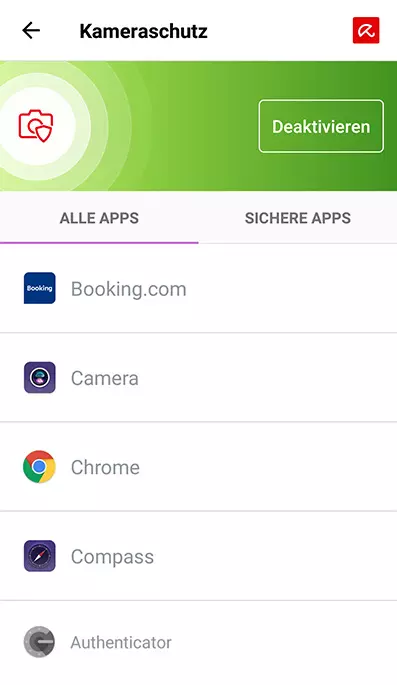 Avira Camera Protection Android Screenshot