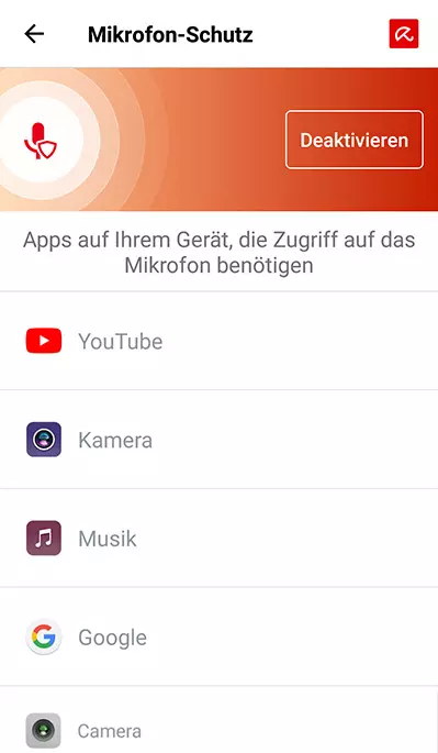 Avira Microphone Protection Android Screenshot