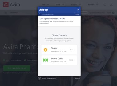 Avira Selects BitPay for Bitcoin and Bitcoin Cash Payments Processing