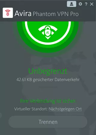 Avira Phantom VPN Pro Screenshot