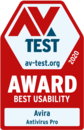 Winner of AV test's best usability award Winner of AV test's best usability award