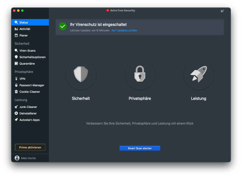 Avira Free Security Product Screenshot