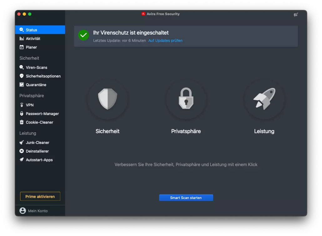 Avira Free Security Product Screenshot