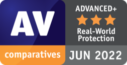 Awarded Advanced Real-World Protection by AV Comparatives in June 2022